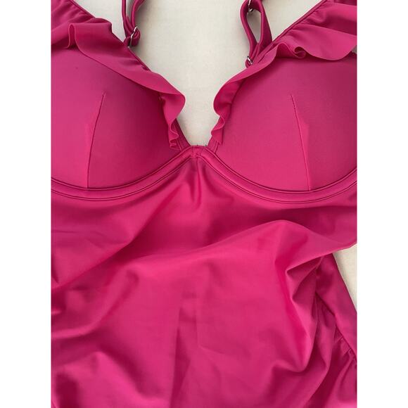 Cupshe Swim One Piece Swimsuit Ruffled Ruched Swimwear - Picture 4 of 12